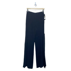 New JS Boutique Wide Leg Pants Womens Size 6 Black Black Fringe High Rise